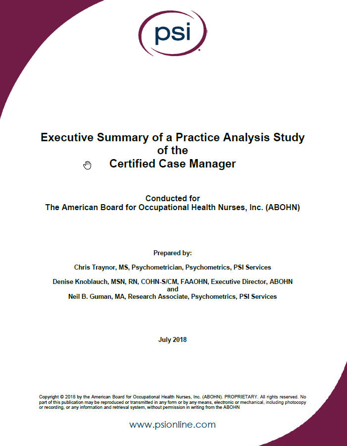 Case Manager Certification from PSI